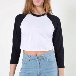 American Apparel // Cropped 3/4 Sleeve Raglan